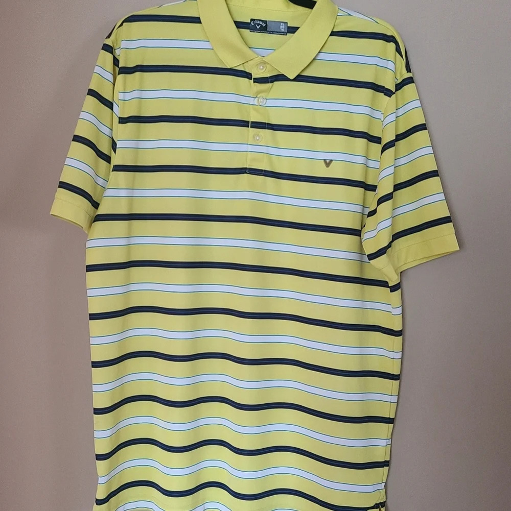 Callaway golf polo tshirt sz.XL yellow striped
